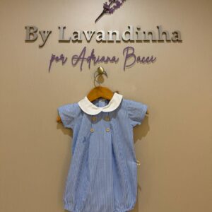 Body vintage listrado com gola